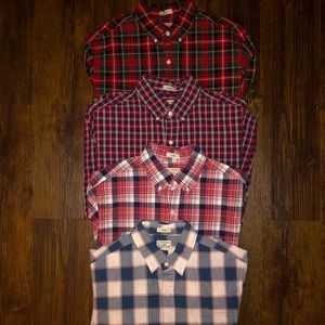 Lot Of Four J Crew Slim Fit Secret Wash 100% Cotton Checked Shirt NWOT